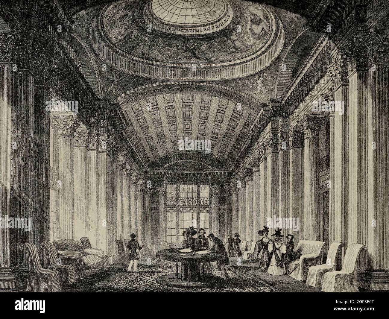 Interior of the Signet Library, Edinburgh, Scotland. 1830s Stock Photo