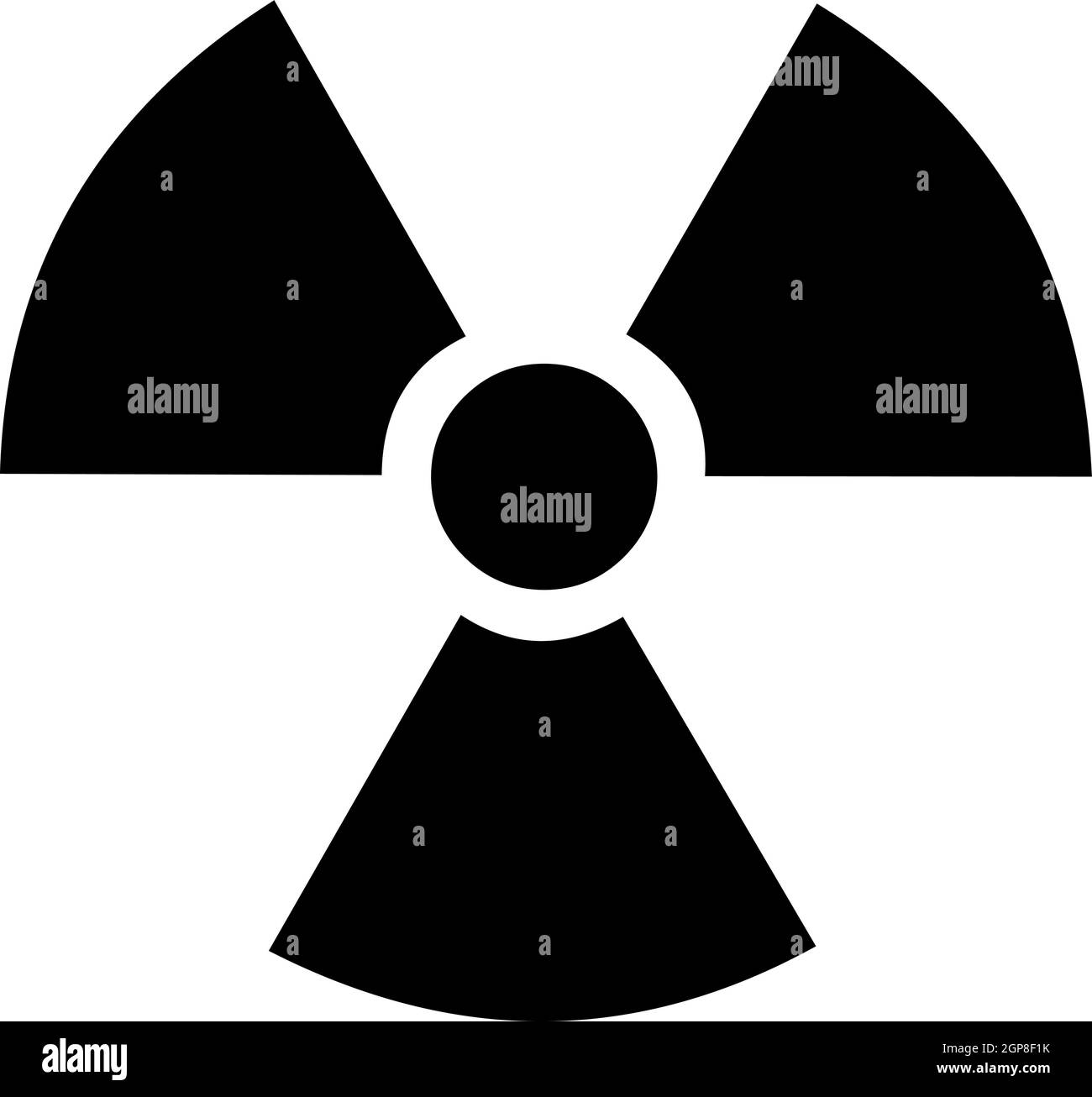 Vector illustration of black silhouette of radioactive icon Stock Vector