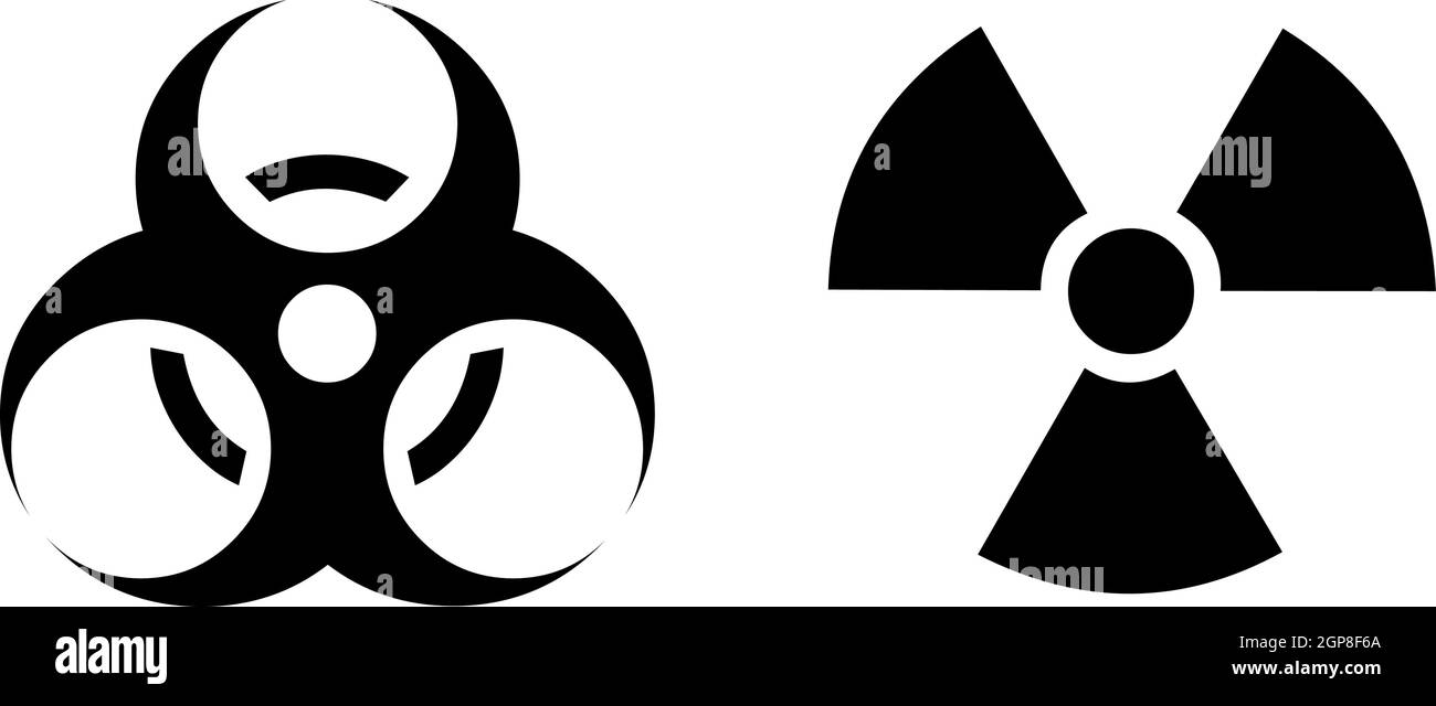 Vector illustration of radioactive and biohazard symbols Stock Vector