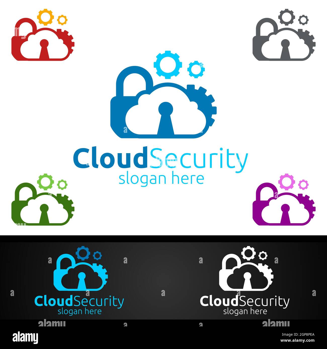 Digital Cloud Security Logo for Network, Internet , Hosting or Backup ...