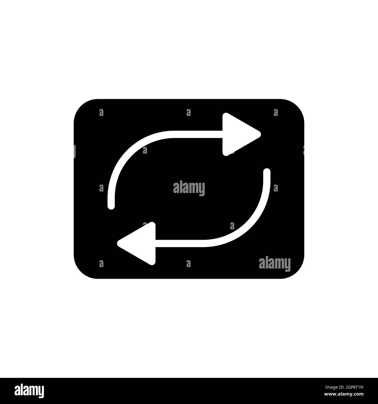 Repeat button vector flat glyph icon. Music sign. Graph symbol for