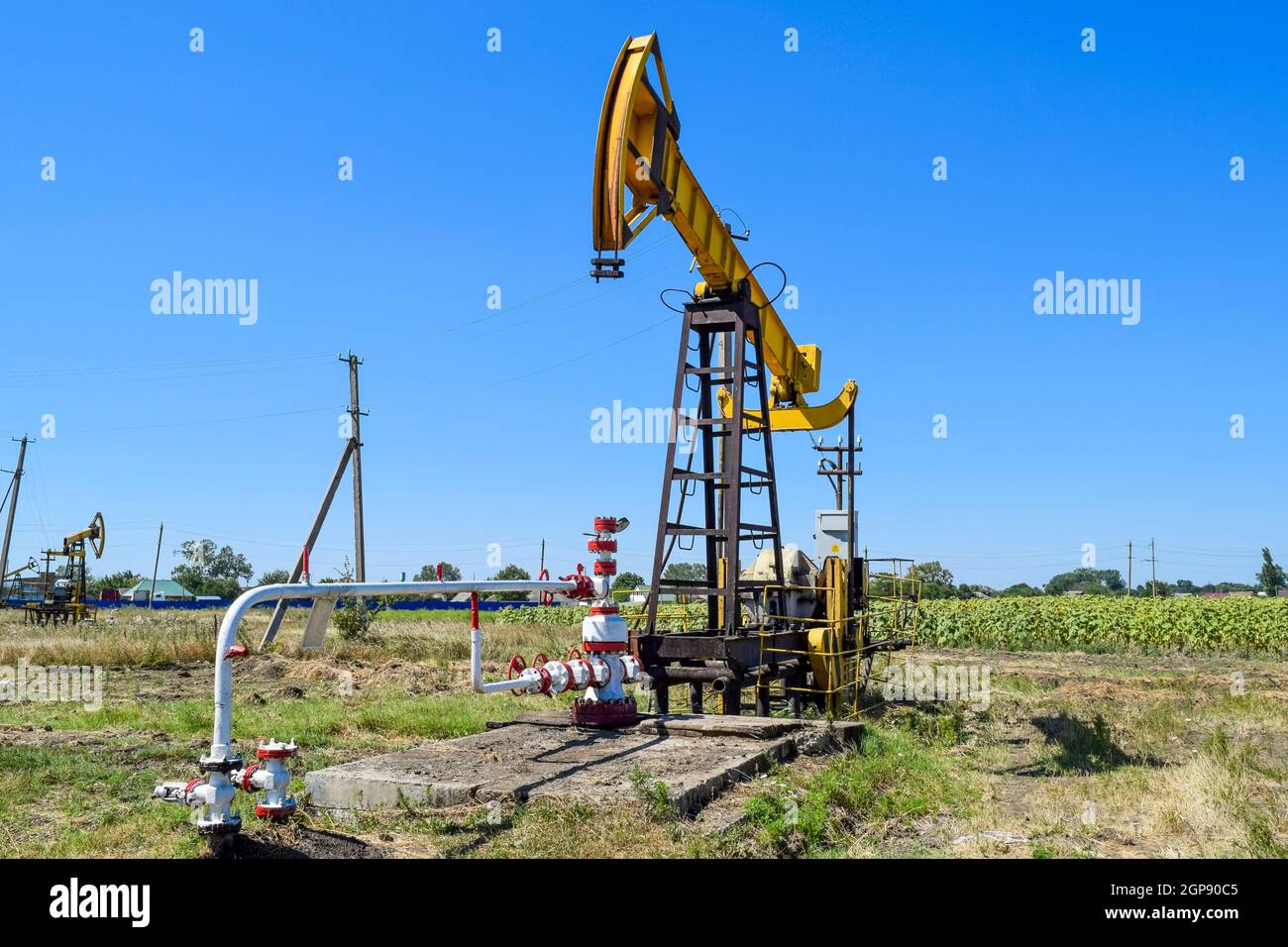 The pumping unit as the oil pump installed on a well. Equipment of oil