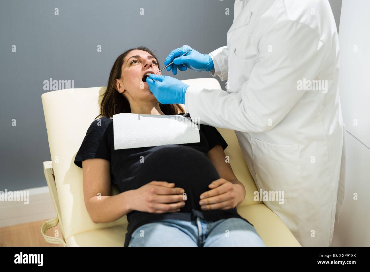 Pregnant Woman Tooth Decay. Dentistry Check By Dentist Stock Photo Alamy