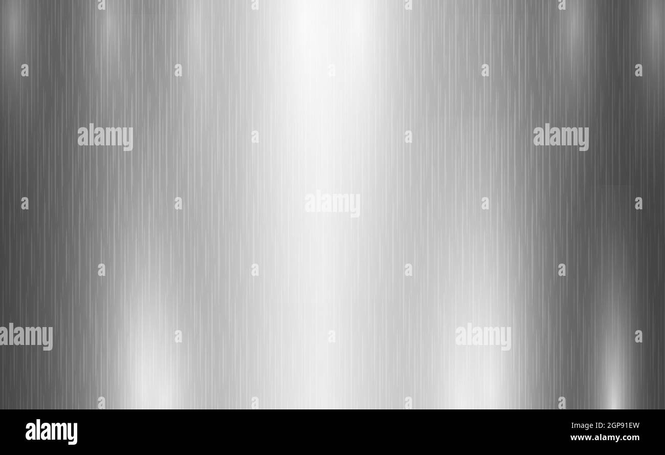 Texture panorama of silver metal with reflection - background Stock ...
