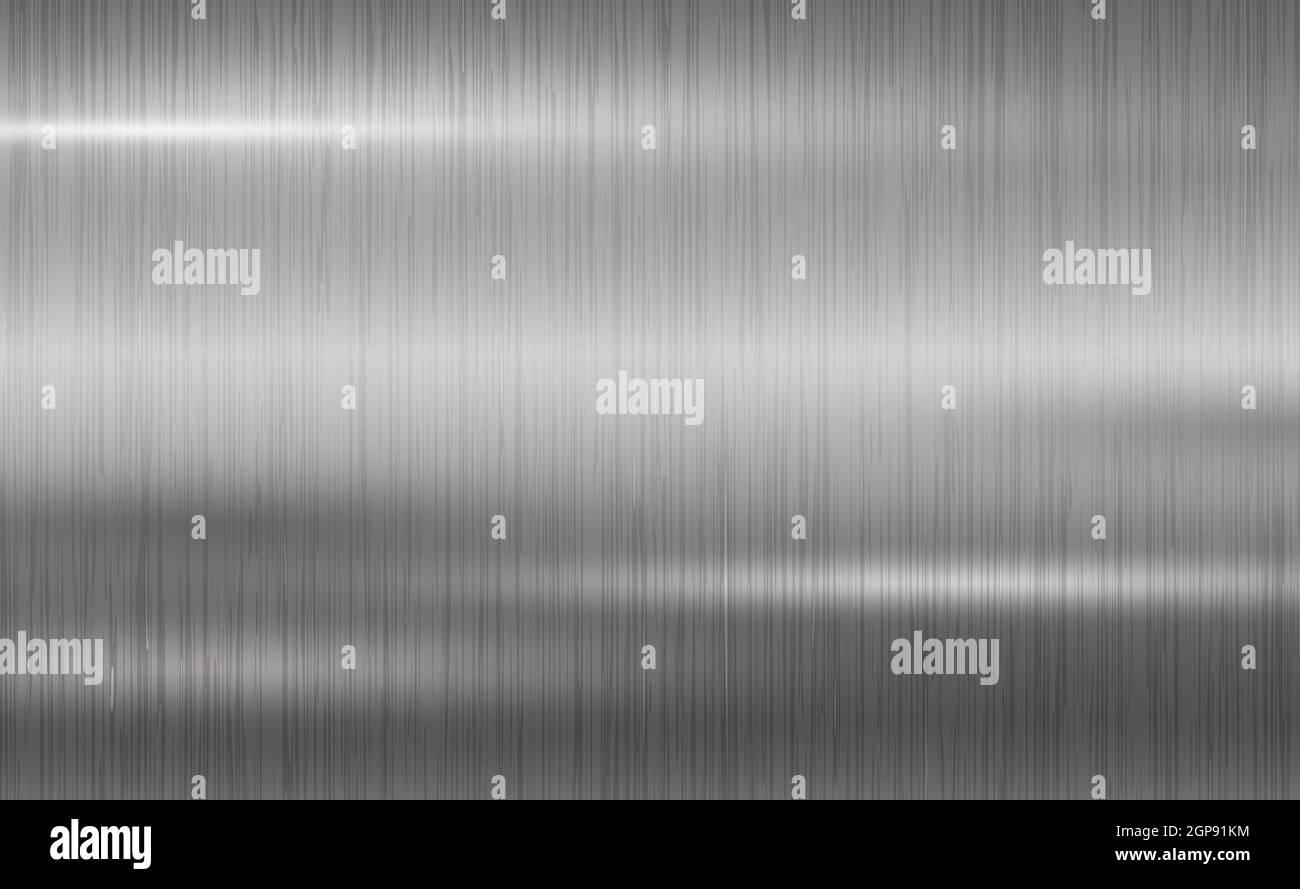 Texture panorama of silver metal with reflection - background Stock ...