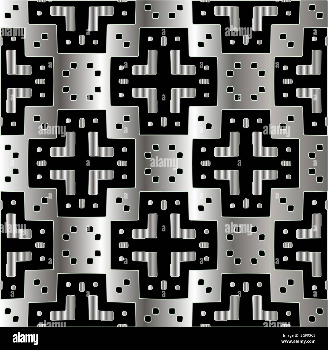 Patterned Metal Background metal pattern on a black background. pattern for fabric, wallpaper ...