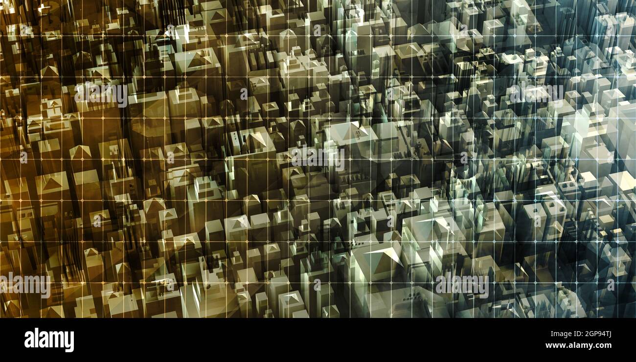 Smart City Technology Abstract Background Creative Concept Stock Photo
