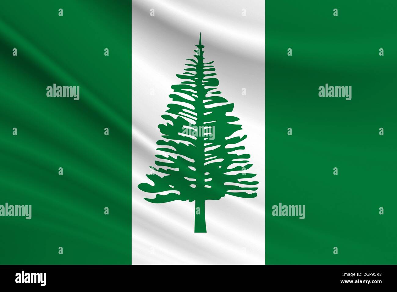 Flag of Norfolk Island. Fabric texture of the flag of Norfolk Island