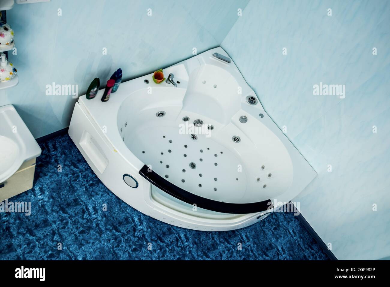 Jacuzzi in the bathroom. Bath with Jacuzzi Stock Photo Alamy