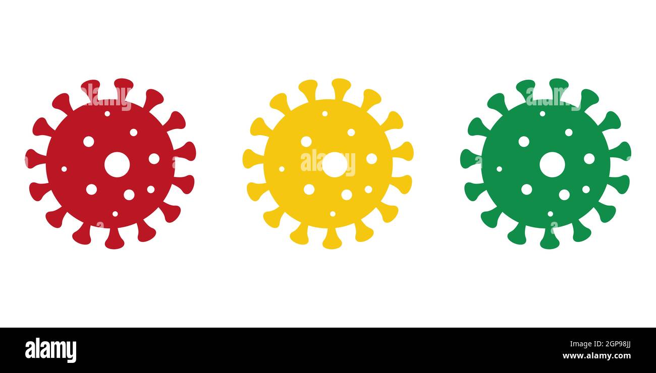 Structure of Covid-19 corona Virus icon traffic colors rating scale ...