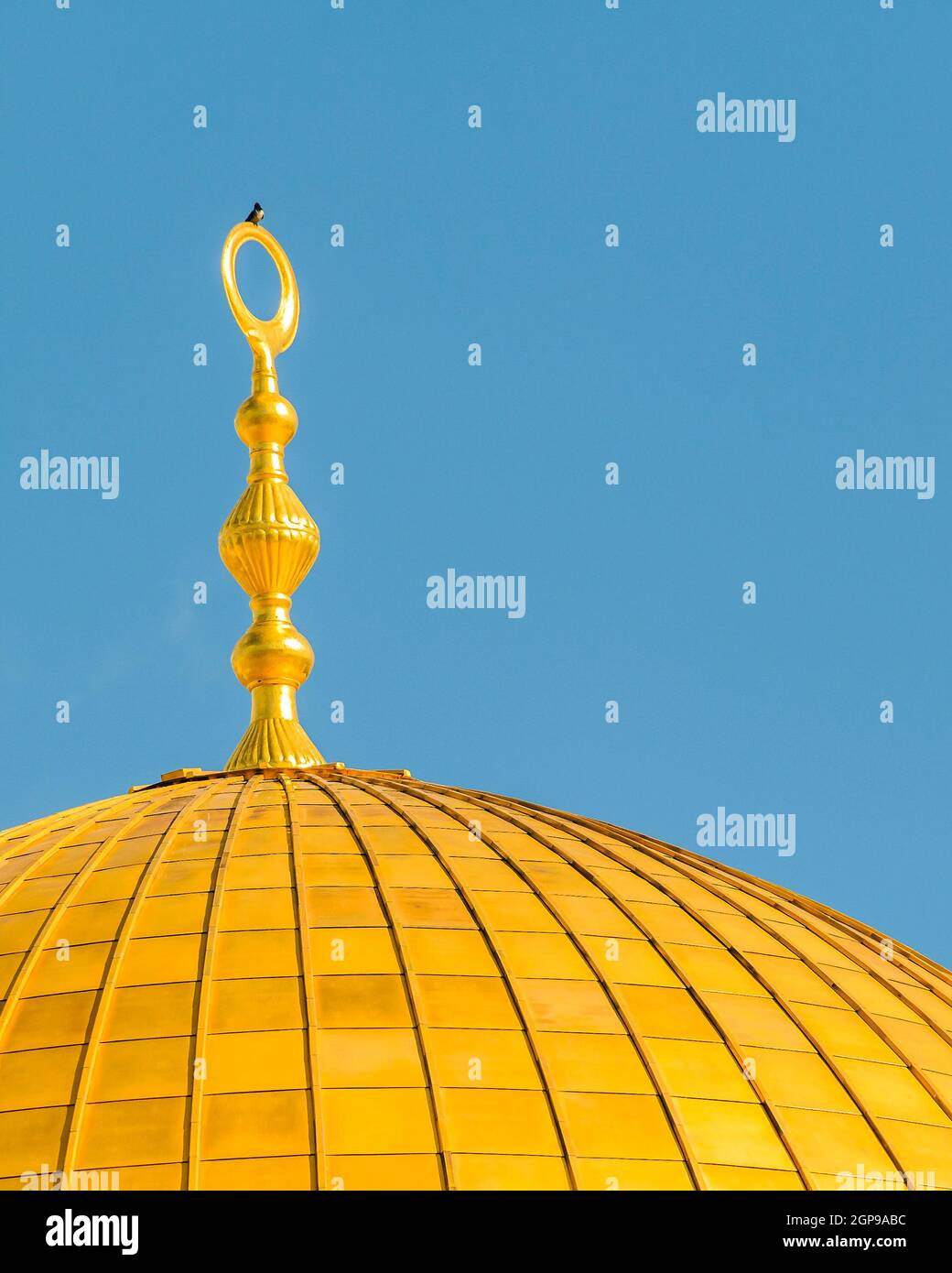 Exterior detail view of famous rock dome building, jerusalem city Stock