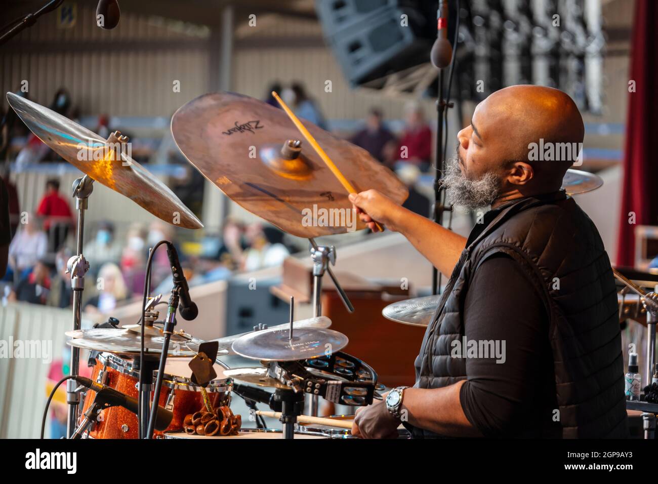 Eric Harland plays drums for Gerald Clayton at the 2021 Monterey Jazz  Festival Stock Photo - Alamy