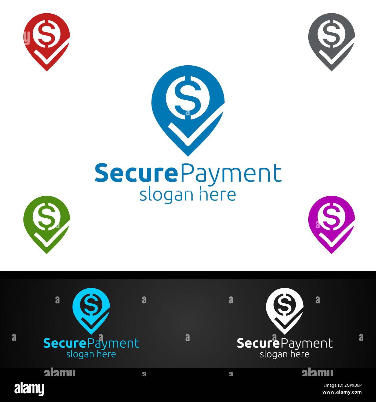 Securely Send Logo Pin tech logo hi-res stock photography and images - Alamy