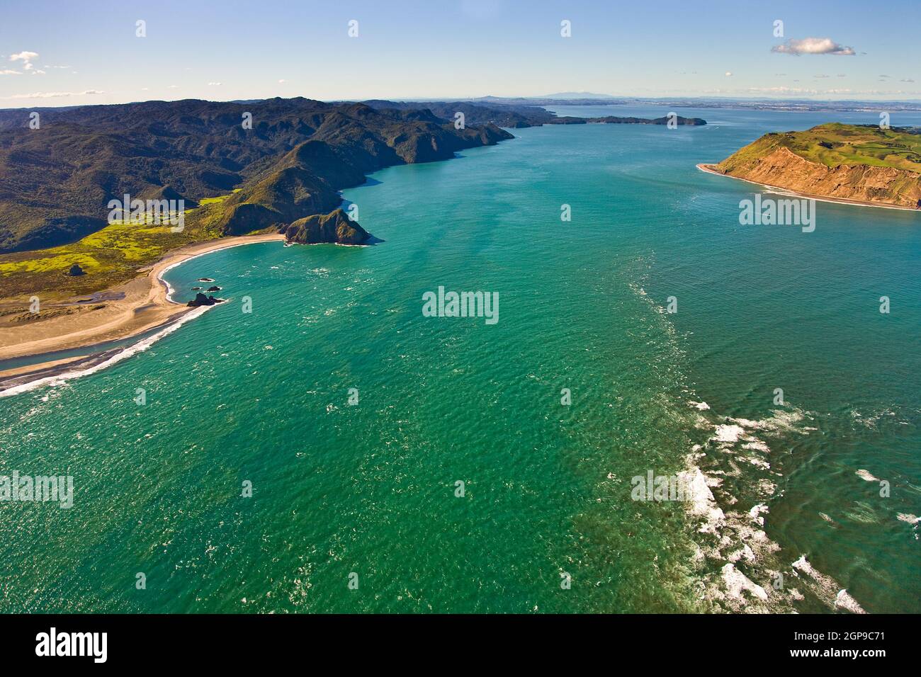 AerialAuckland West Coast BeachesManukau Heads Stock Photo Alamy