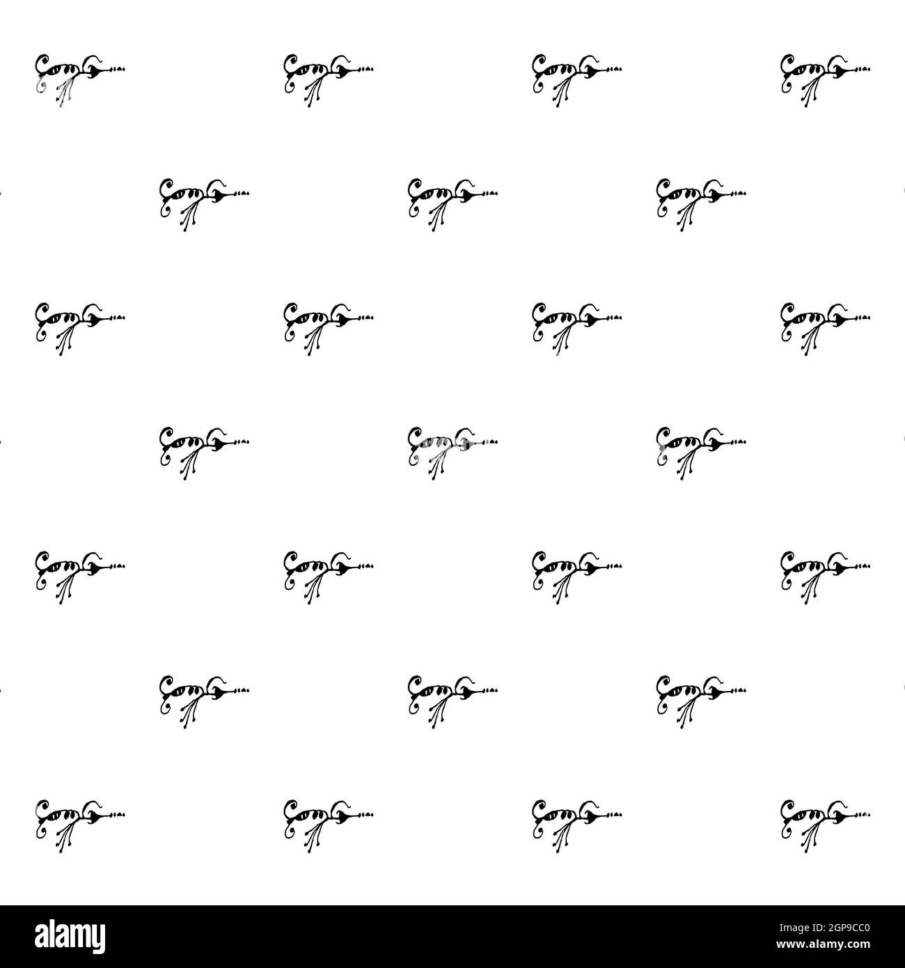 Tribal style symbol drawing motif seamless pattern Stock Photo