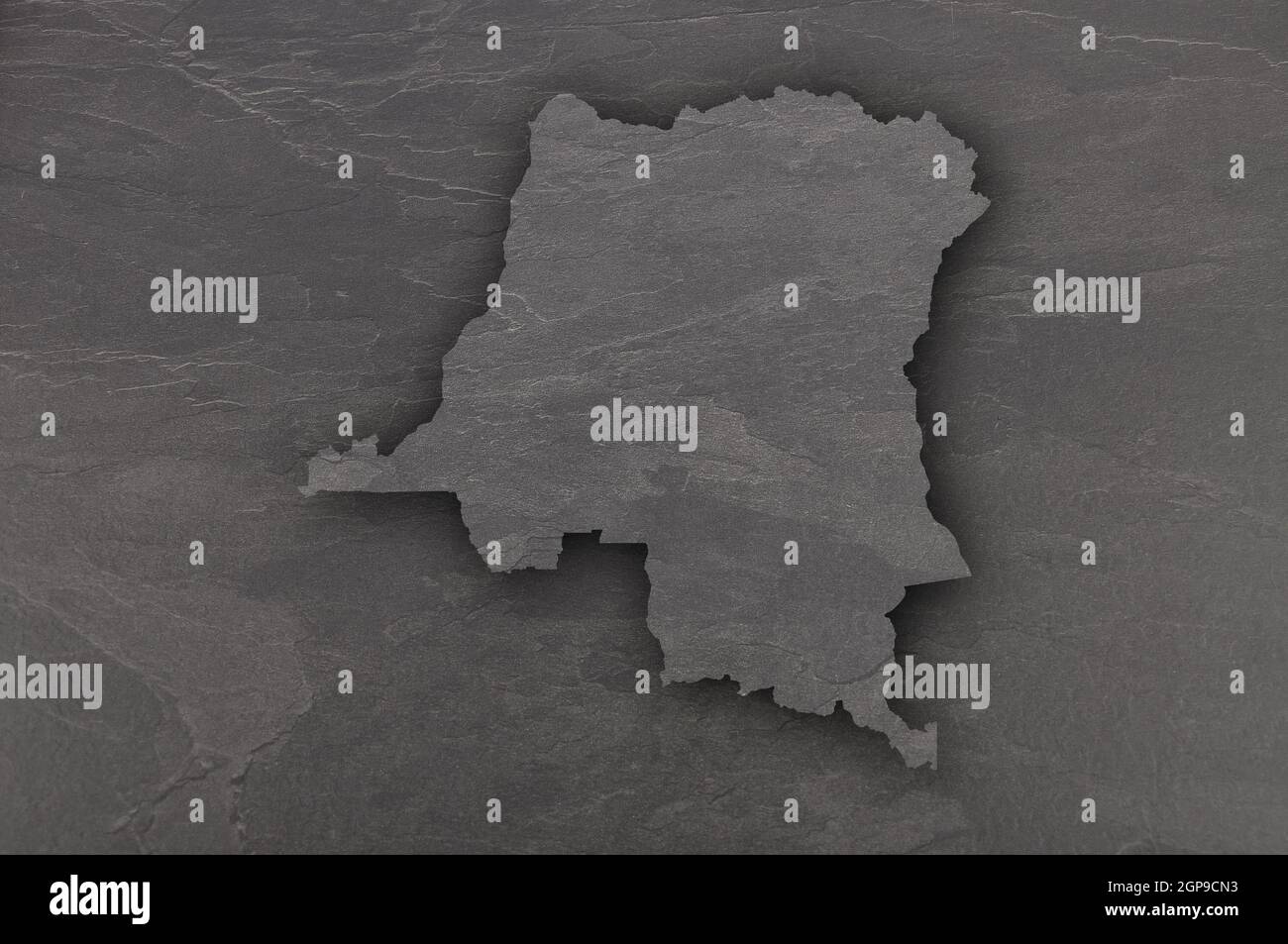 Map of Democratic Republic of the Congo on dark slate Stock Photo - Alamy
