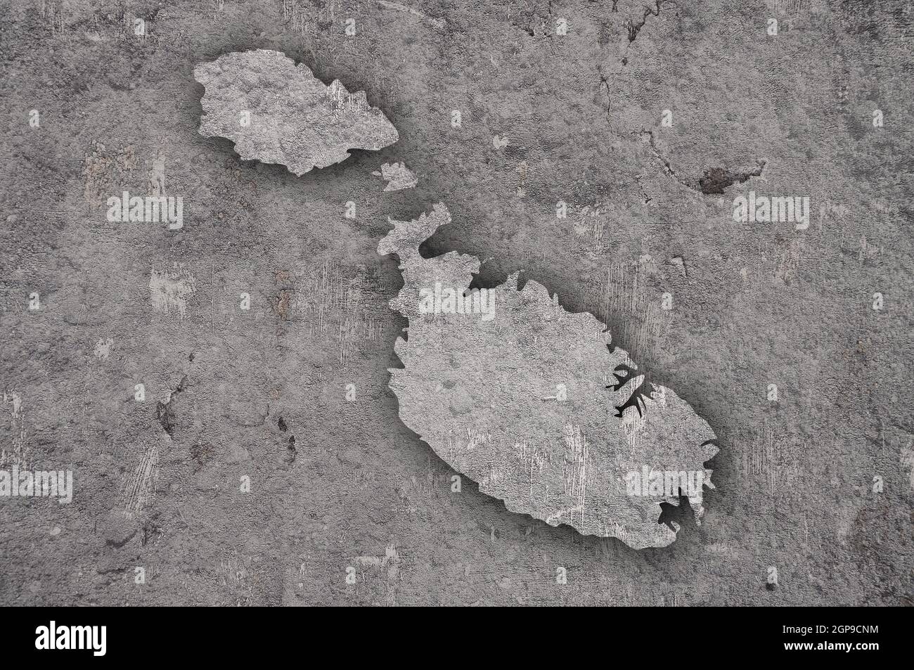 Map of Malta on weathered concrete Stock Photo - Alamy