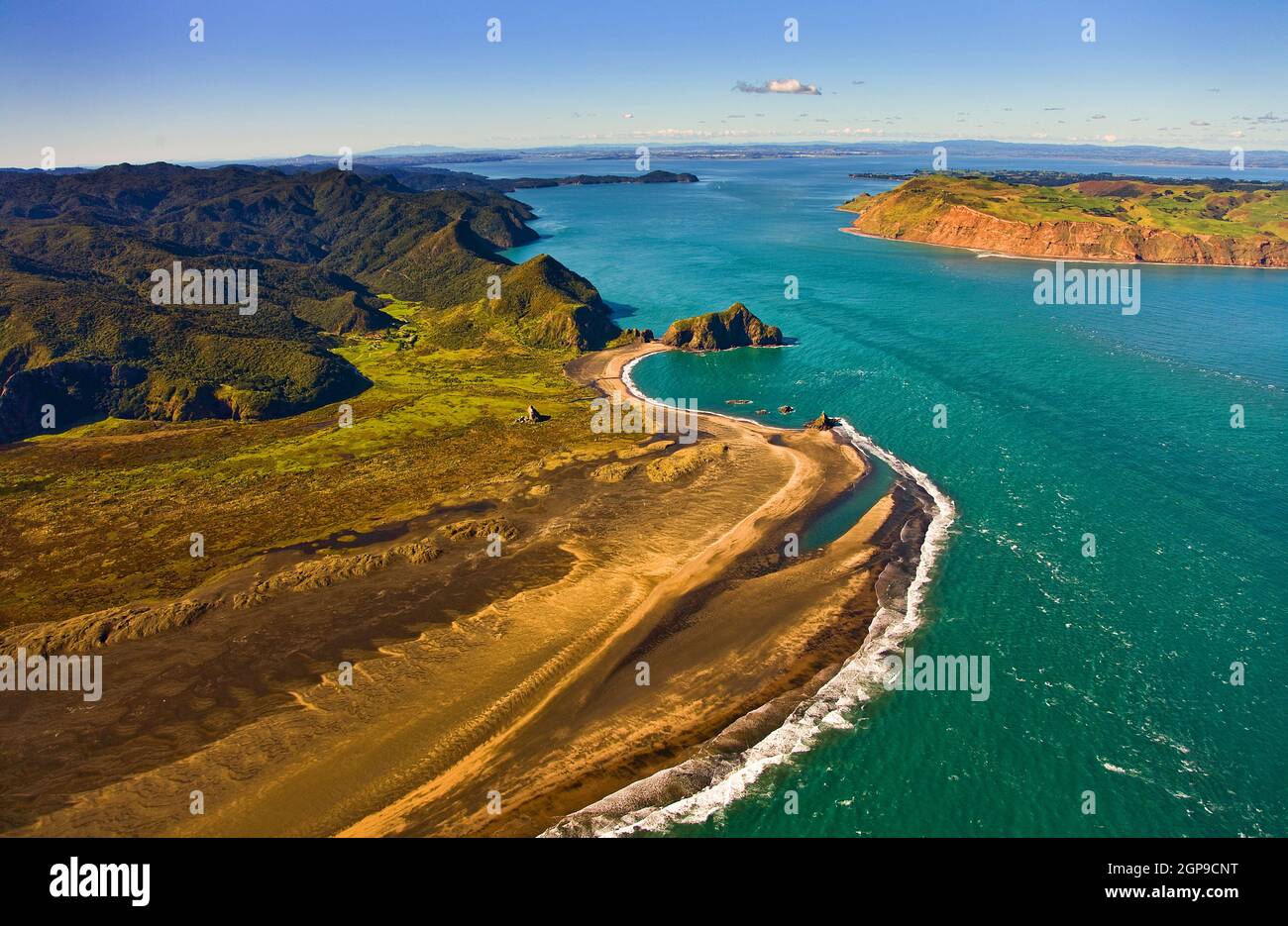 AerialAuckland West Coast BeachesManukau Heads Stock Photo Alamy