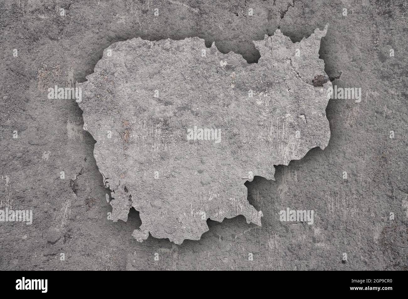 Map of Cambodia on weathered concrete Stock Photo - Alamy