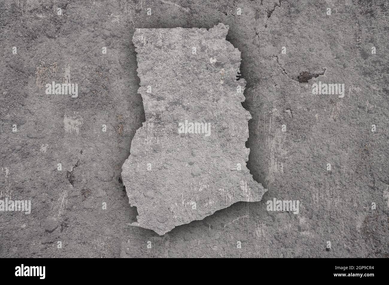Map of Ghana on weathered concrete Stock Photo - Alamy
