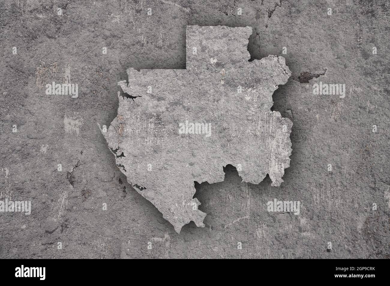 Map of Gabon on weathered concrete Stock Photo - Alamy