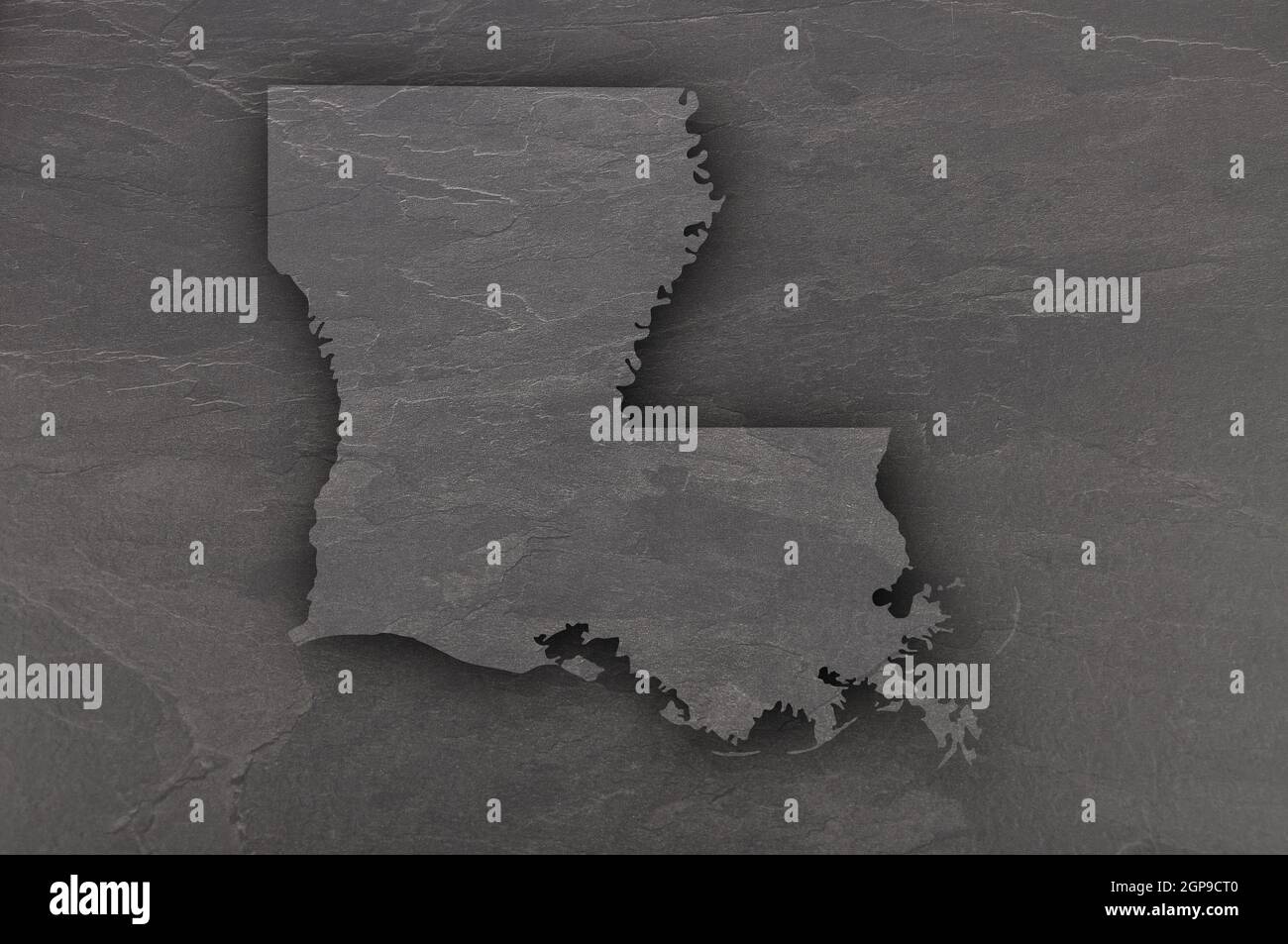 Map of Louisiana on dark slate Stock Photo - Alamy