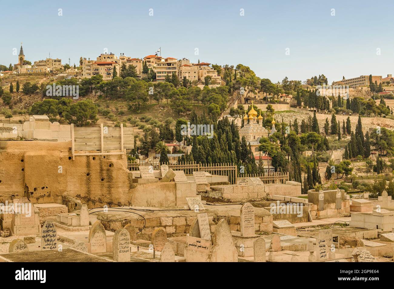 Muslim cemetery and olives mount old jerusalem city Stock Photo - Alamy