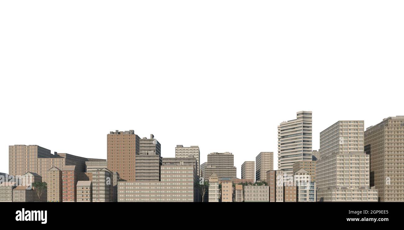 3D illustration cityscape isolated on white background Stock Photo - Alamy