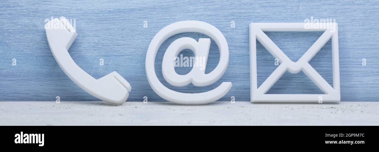 Contact Us Office Inbox Email Concept Icons Stock Photo