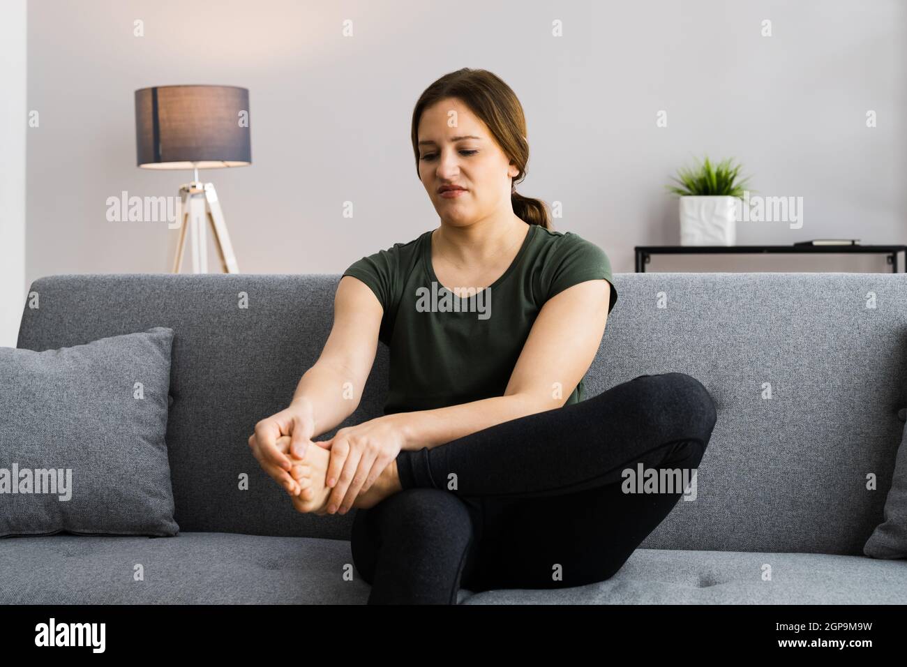 Painful Foot Cramp Or Inflammation. Hurt Leg Stock Photo Alamy