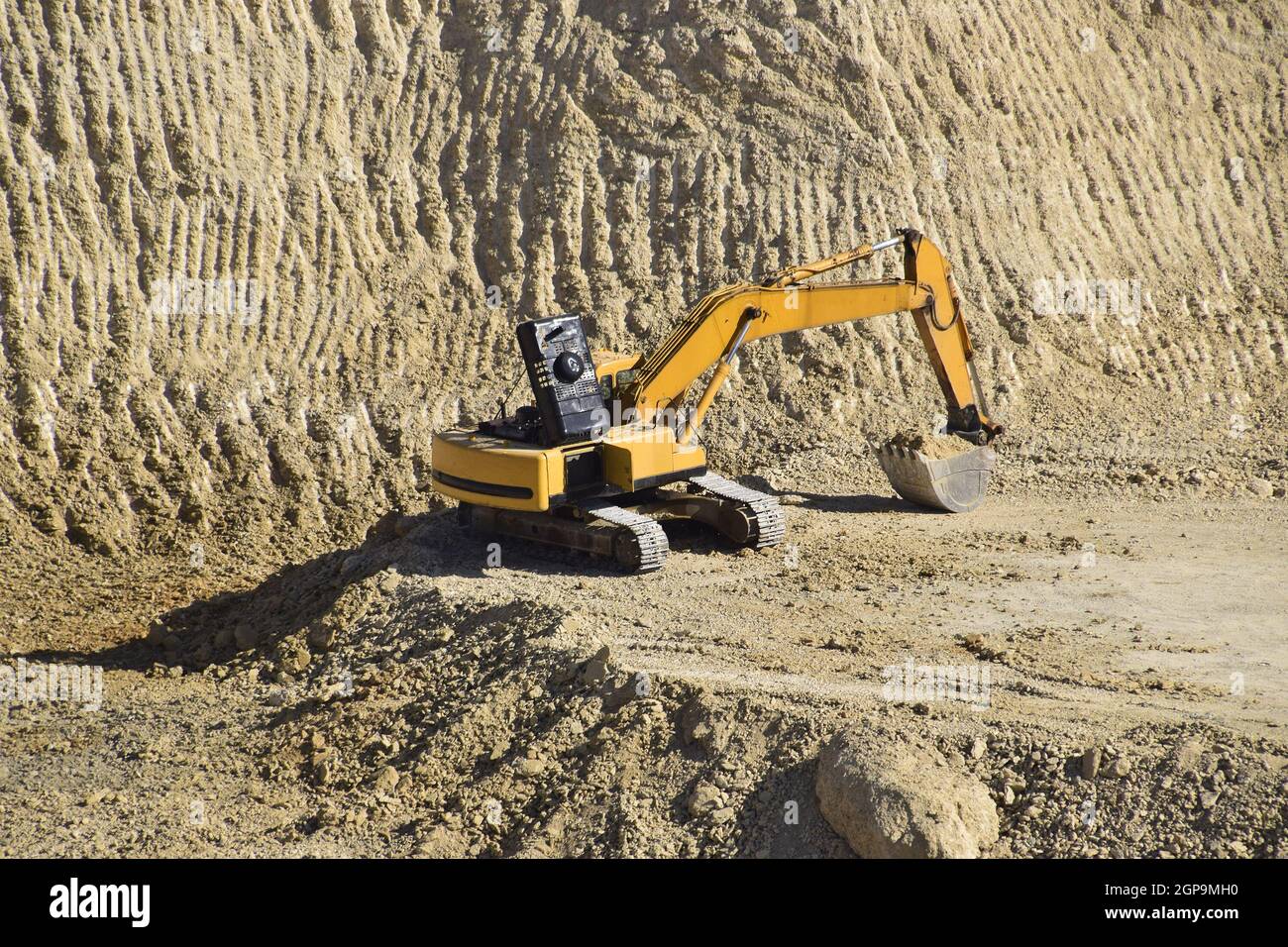 Large quarry for gravel mining, sand and clay. Mining machines and ...