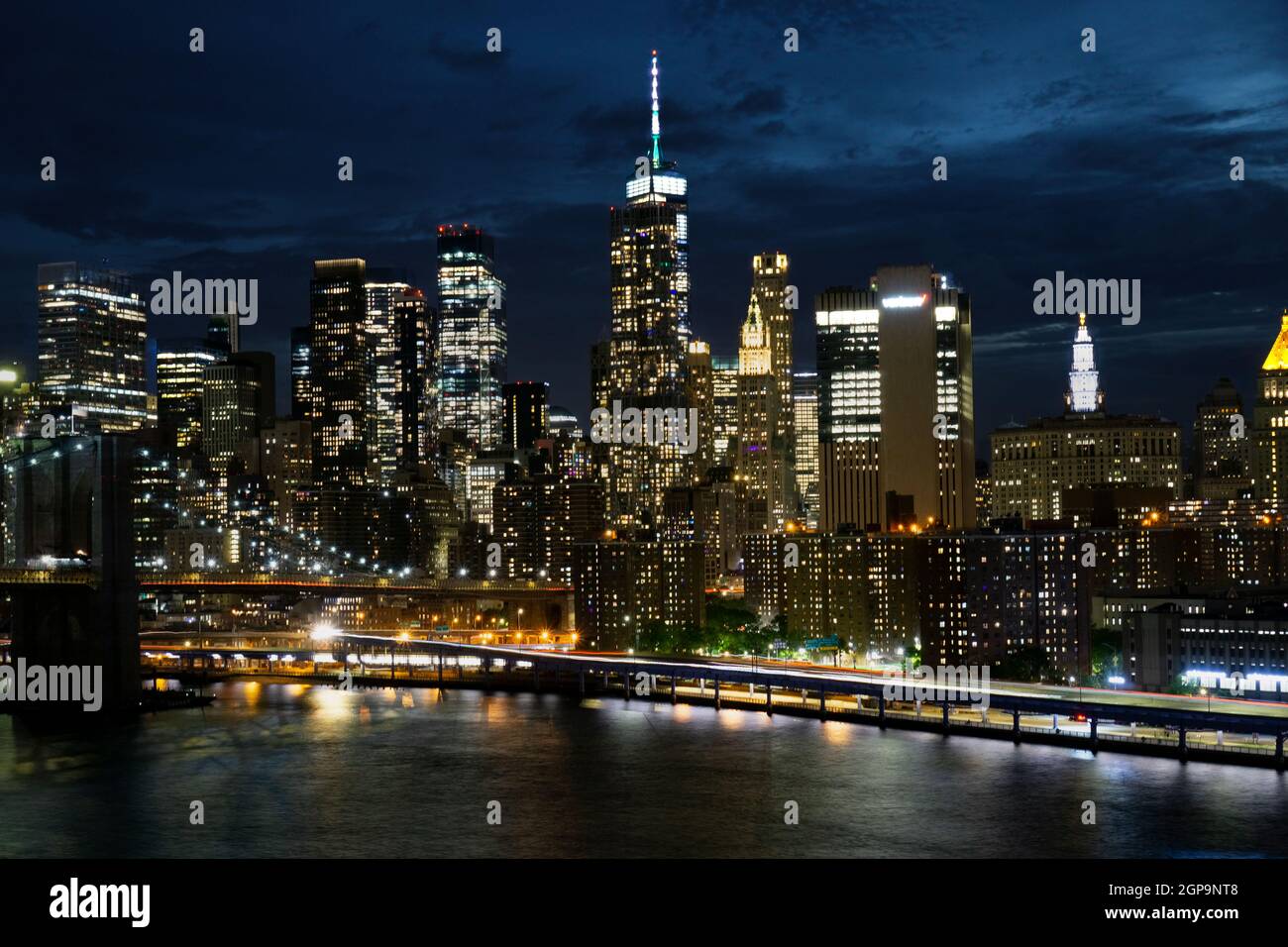 View Of Lower Manhattan And Financial District At Night Skyscrapers view-of-lower-manhattan-and-financial-district-at-night-skyscrapers