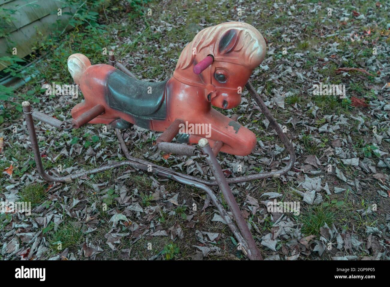Antique Rocking Horse vintage toy with springs Stock Photo Alamy