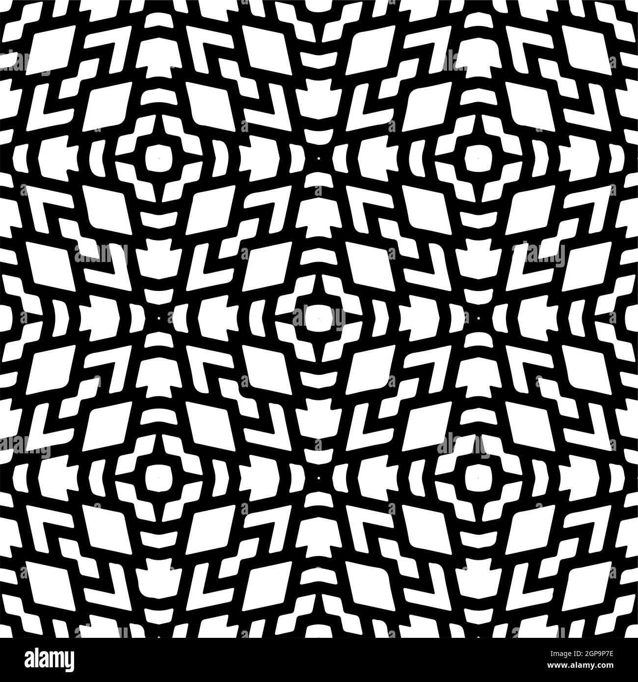Seamless vector pattern in geometric ornamental style. Black pattern ...