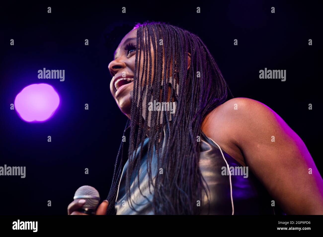 Ledisi wows the crowd  with her vocals and energetic stage performance at the 2021 Monterey Jazz Festival Stock Photo