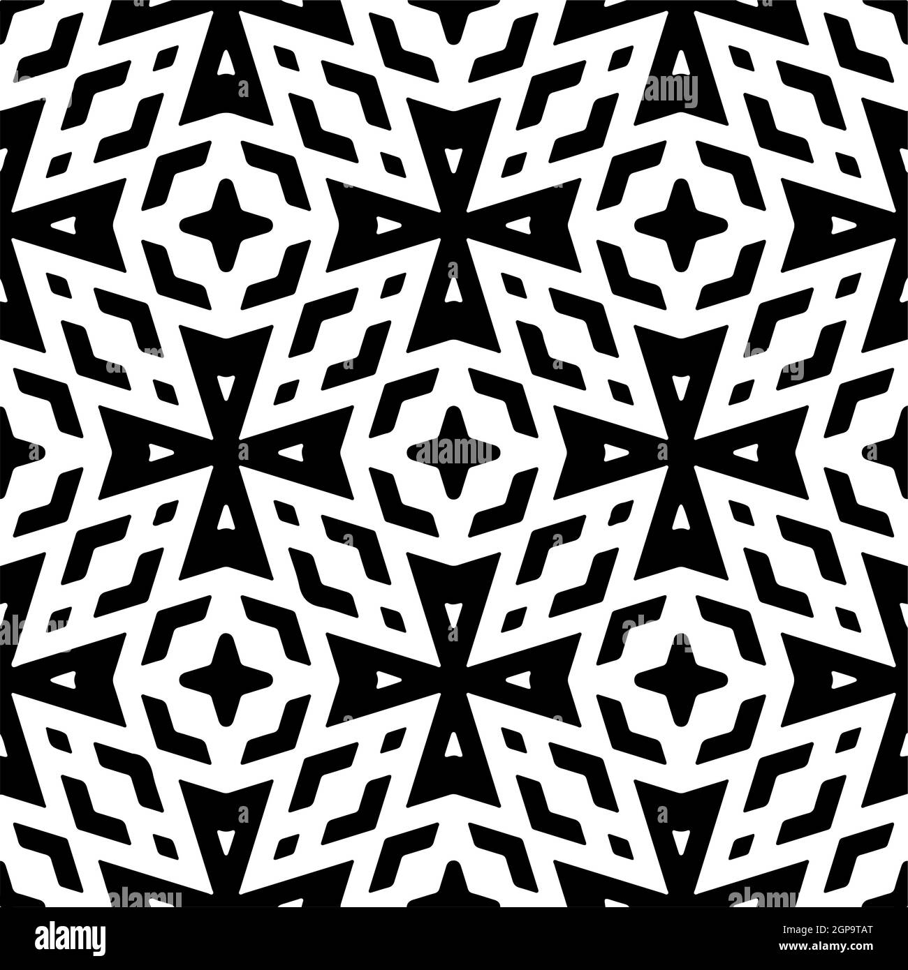 Seamless vector pattern in geometric ornamental style. Black pattern ...