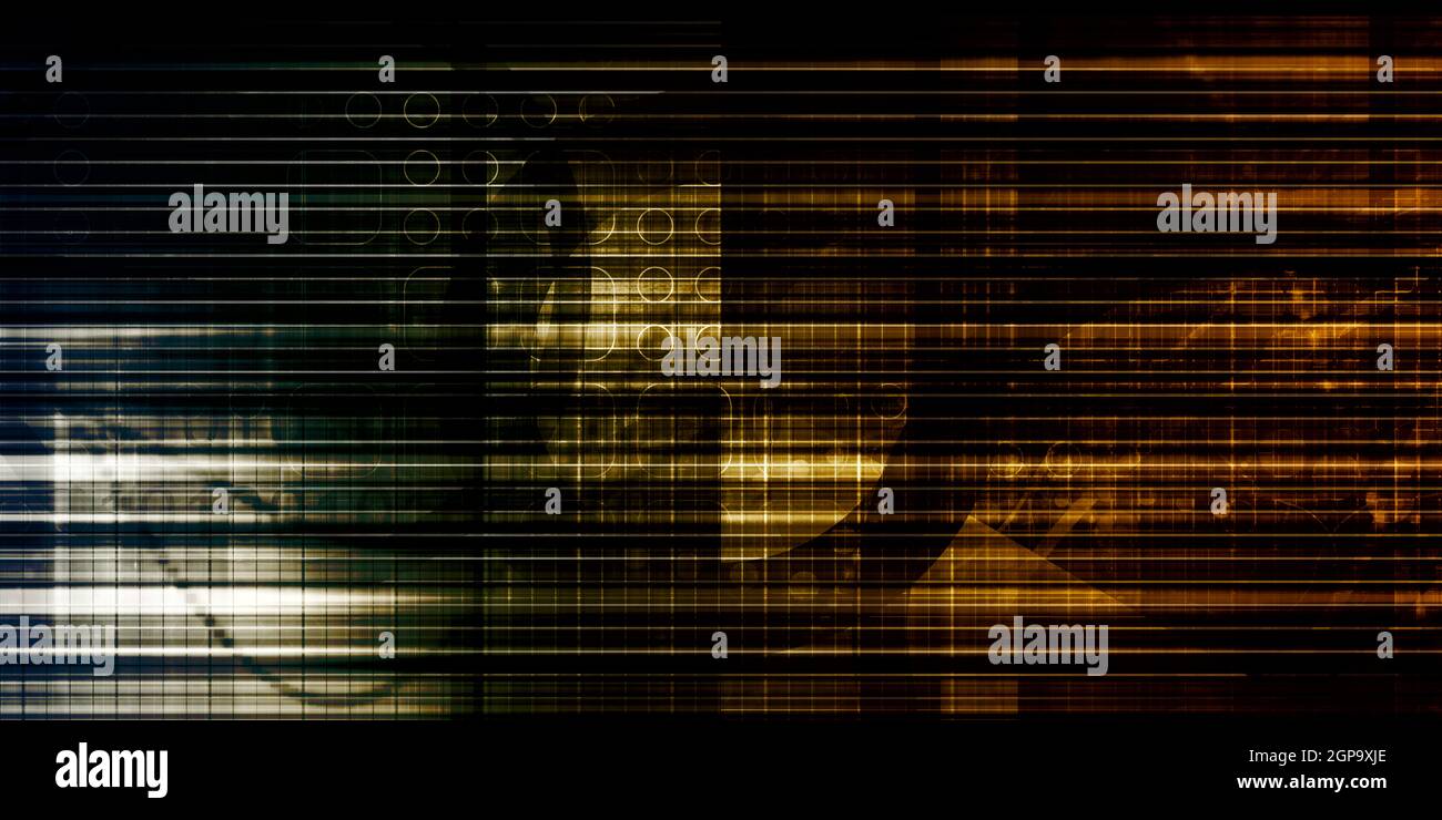 Brain Computer Interface with Square Digital Art Blocks Stock Photo - Alamy