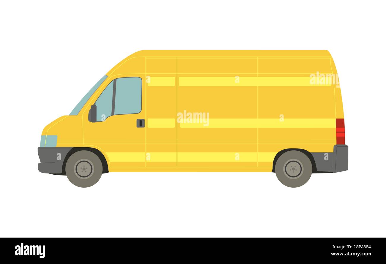 Large yellow van on a white background - Vector illustration Stock ...
