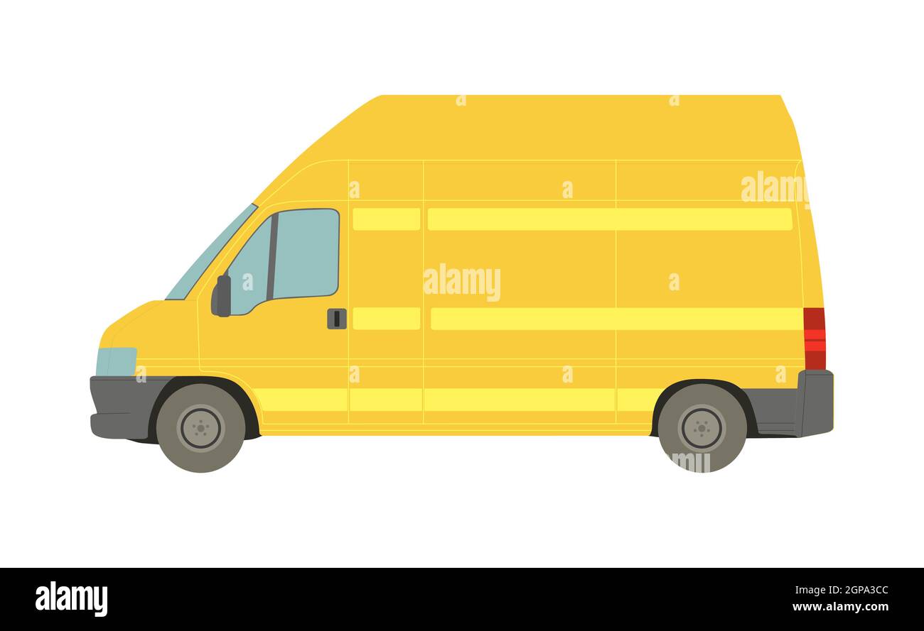 Large yellow van on a white background - Vector illustration Stock ...
