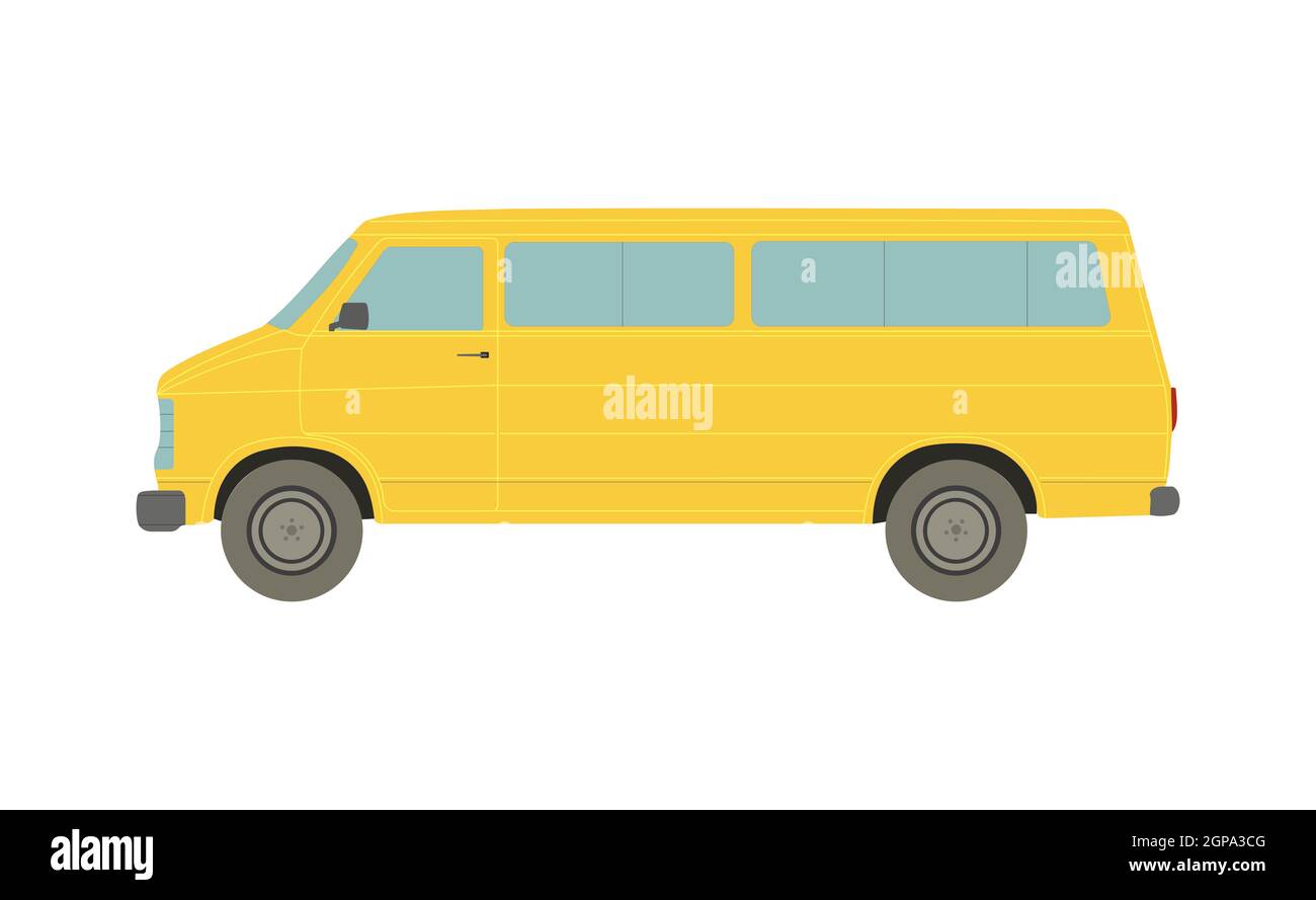 Large yellow van on a white background - Vector illustration Stock ...