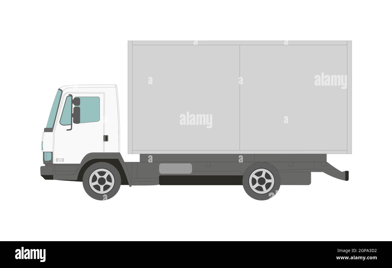 Big white truck on a white background - Vector illustration Stock Photo ...