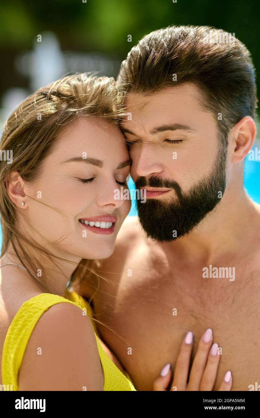 A happy couple feeling happy and in love Stock Photo - Alamy