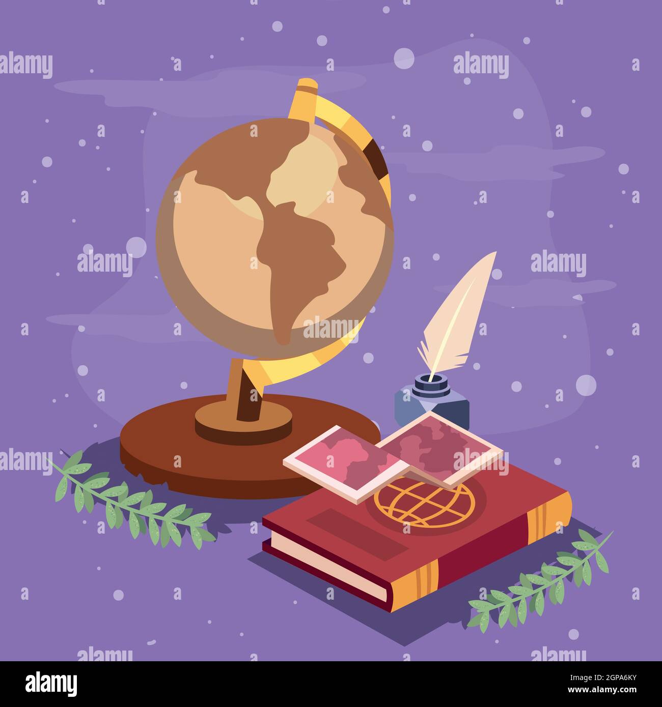 world book and map of geography theme Stock Vector Image & Art Alamy