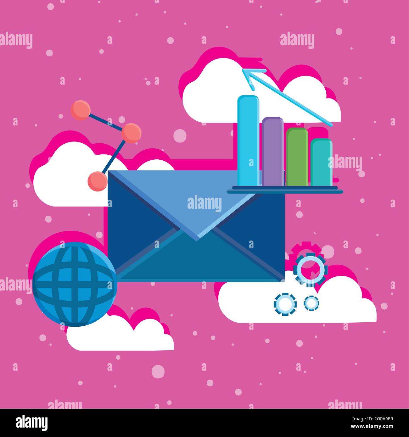 Envelope with icons of strategic theme Stock Vector Image & Art - Alamy