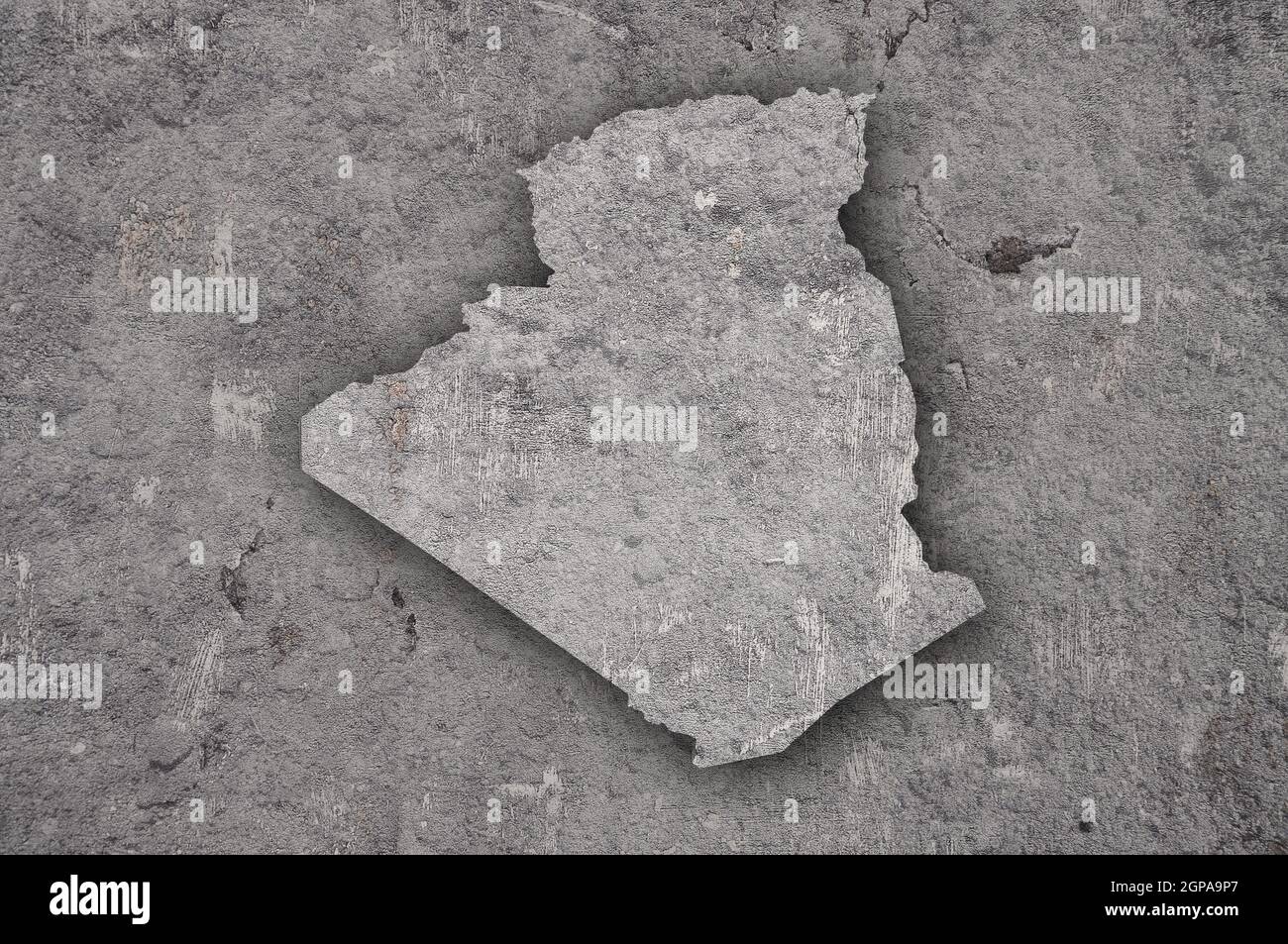 Map of Algeria on weathered concrete Stock Photo - Alamy