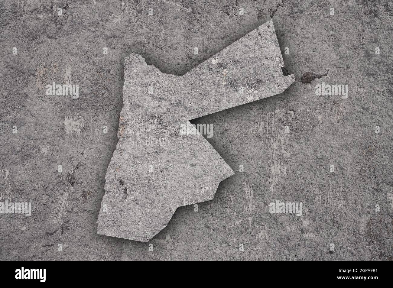 Map of Jordan on weathered concrete Stock Photo - Alamy
