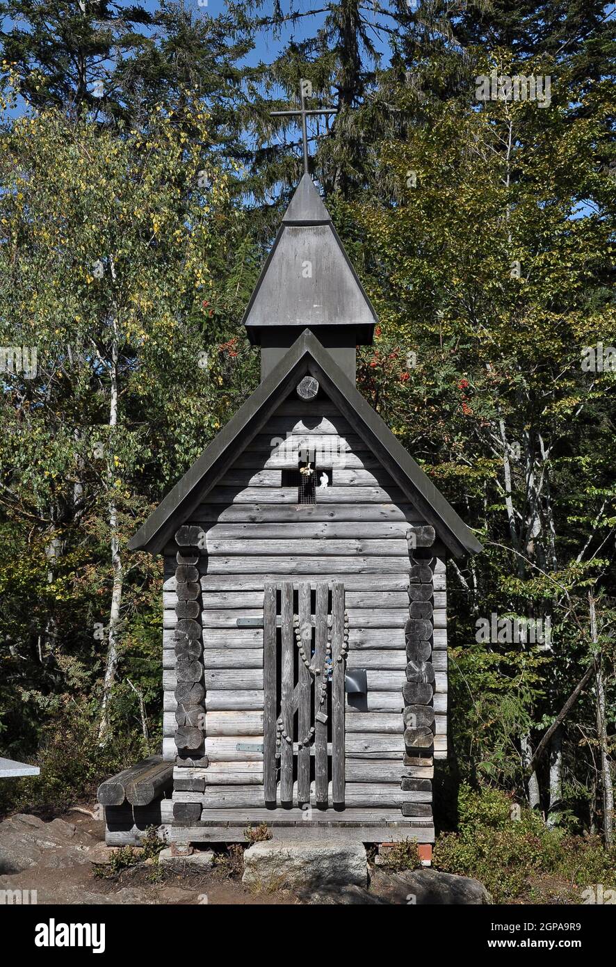Chapel on Wagensonnriegel in the Bavarian Forest Stock Photo