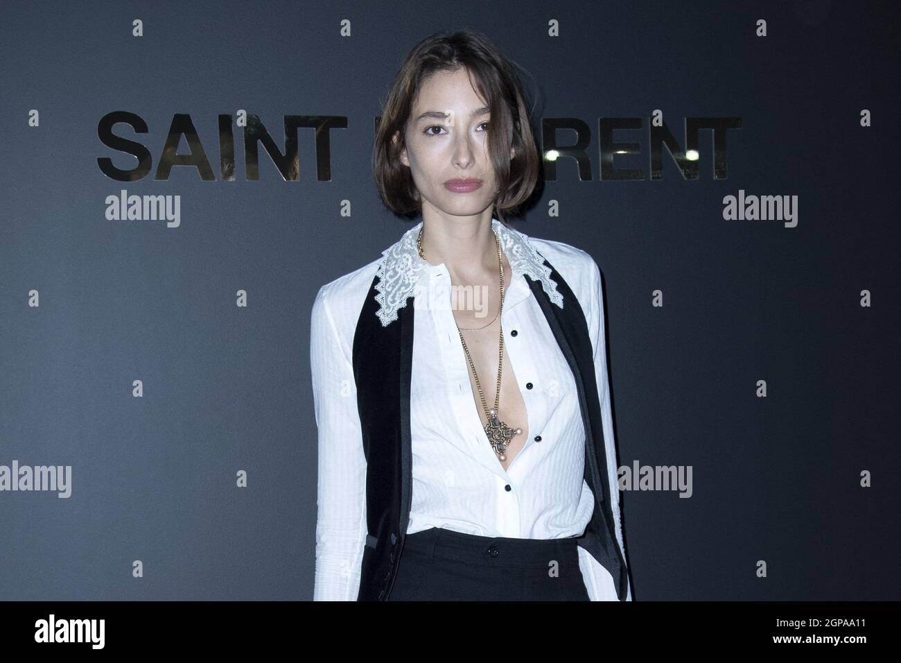 Alexandra Agoston attending the Saint Laurent Womenswear Spring/Summer