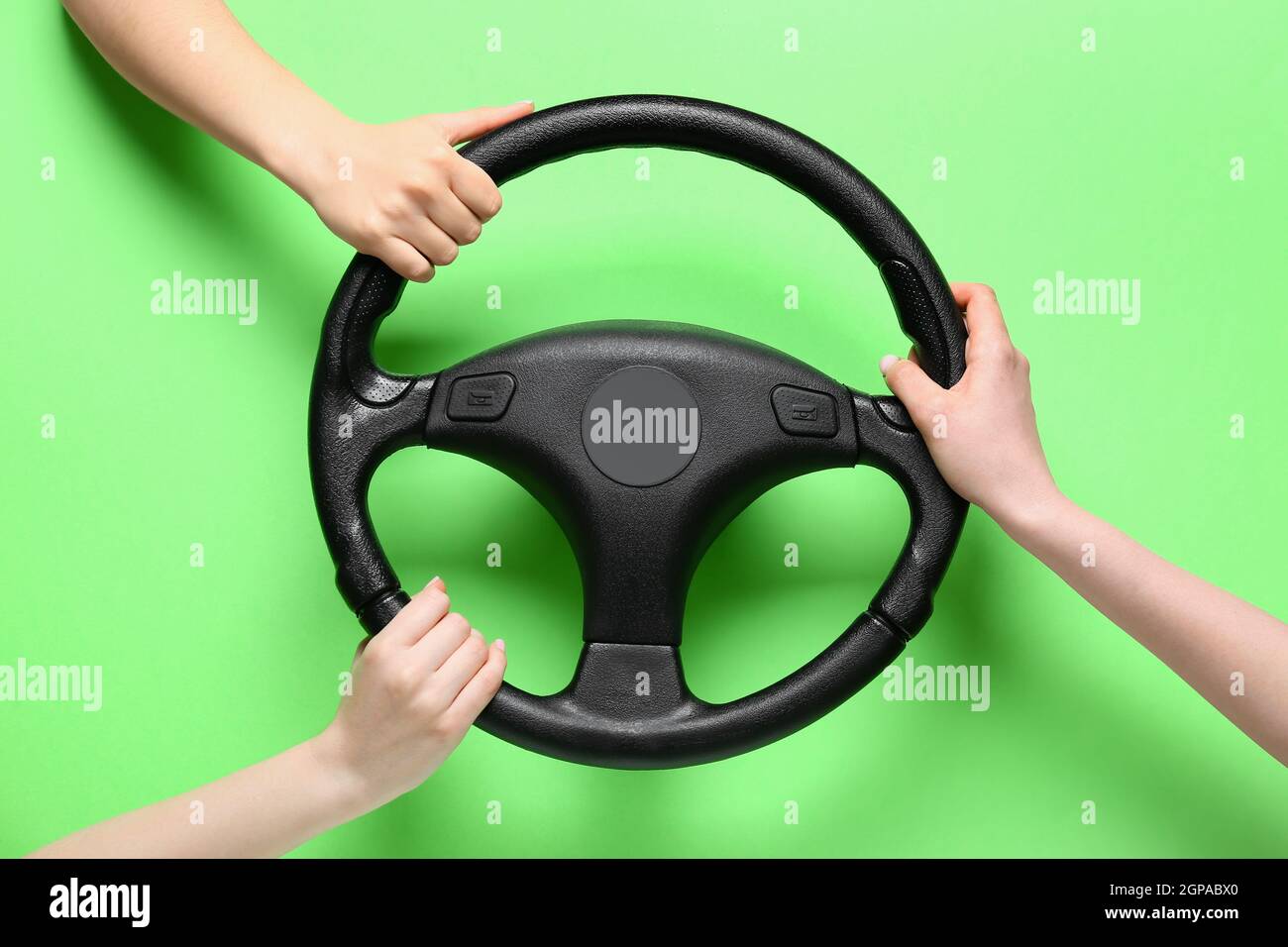 Hands on wheel girl driving hi-res stock photography and images - Alamy