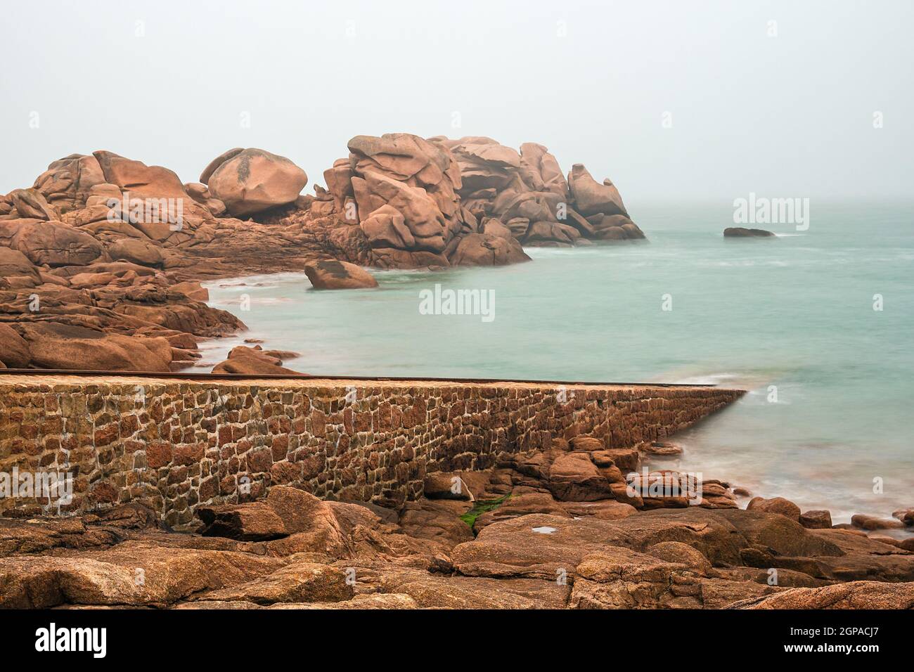Atlantic ocean coast in Brittany near Ploumanach, France Stock Photo ...